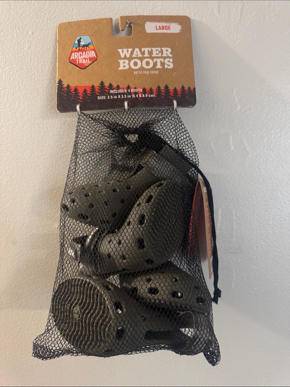 Arcadia Black Water Boots for Pets - Large